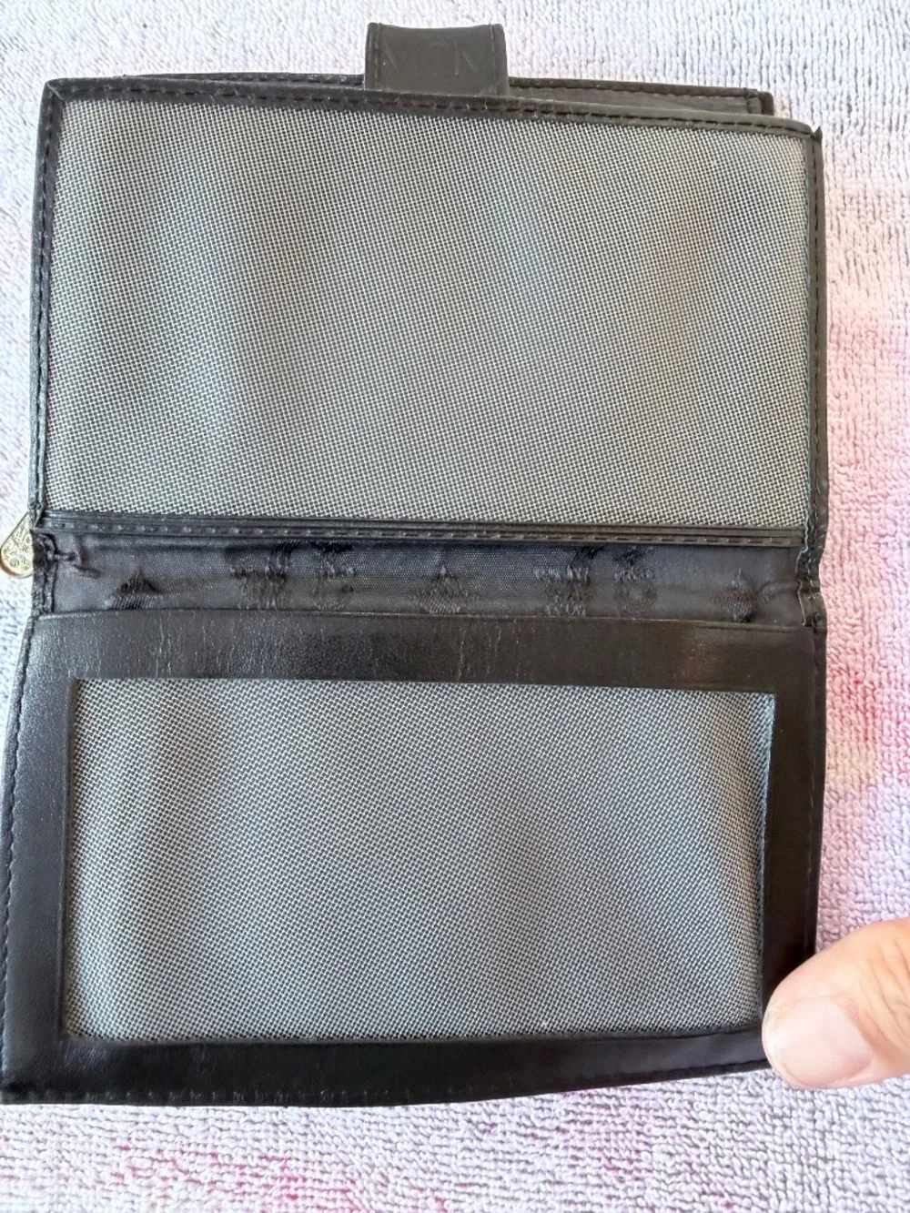 MCM Visetos Monogram Compact Folding Wallet-Black Coated Canvas